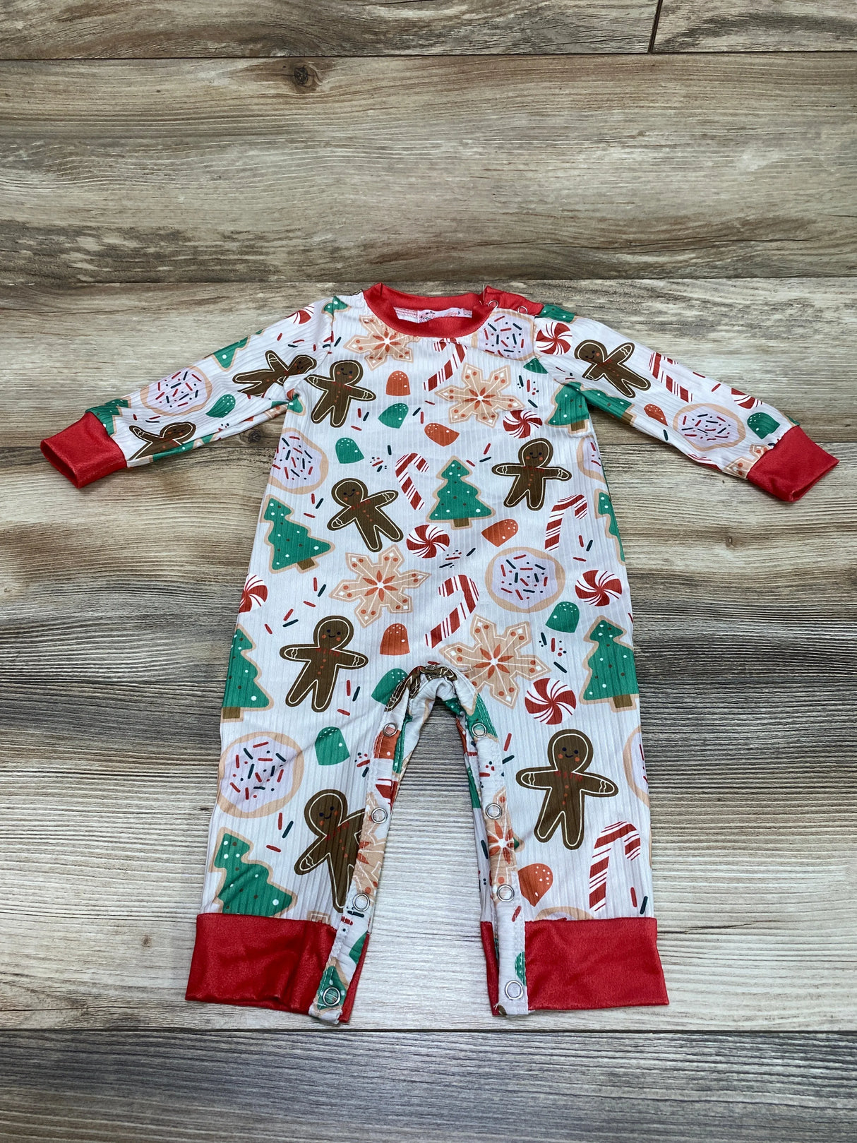 Clover Cottage Gingerbread Coverall White sz 6-12m