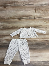 7 For All Mankind 2pc Textured Button Up Sweater & Bottoms Set White sz 6-9m
