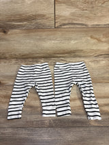 Cloud Island 2pk Striped Pull On Pants White sz Newborn