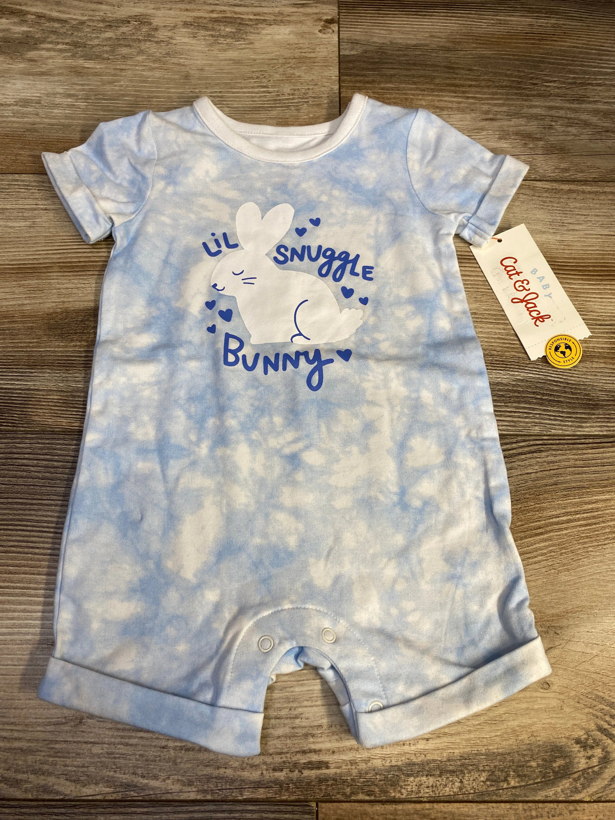 NEW Cat & Jack Lil Snuggle Bunny Romper Blue sz 3-6m