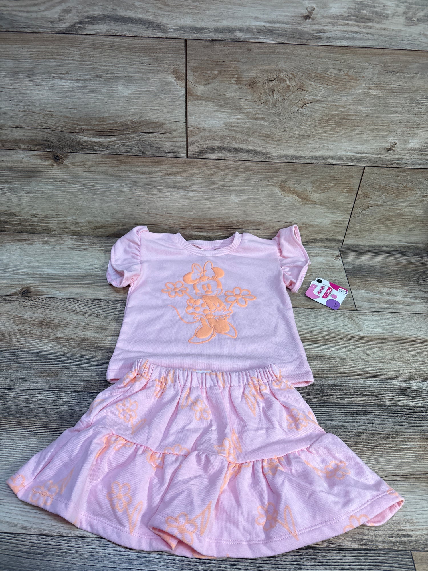 NEW Disney Junior 2pc Minnie Mouse Shirt & Skort Set Pink sz 3T