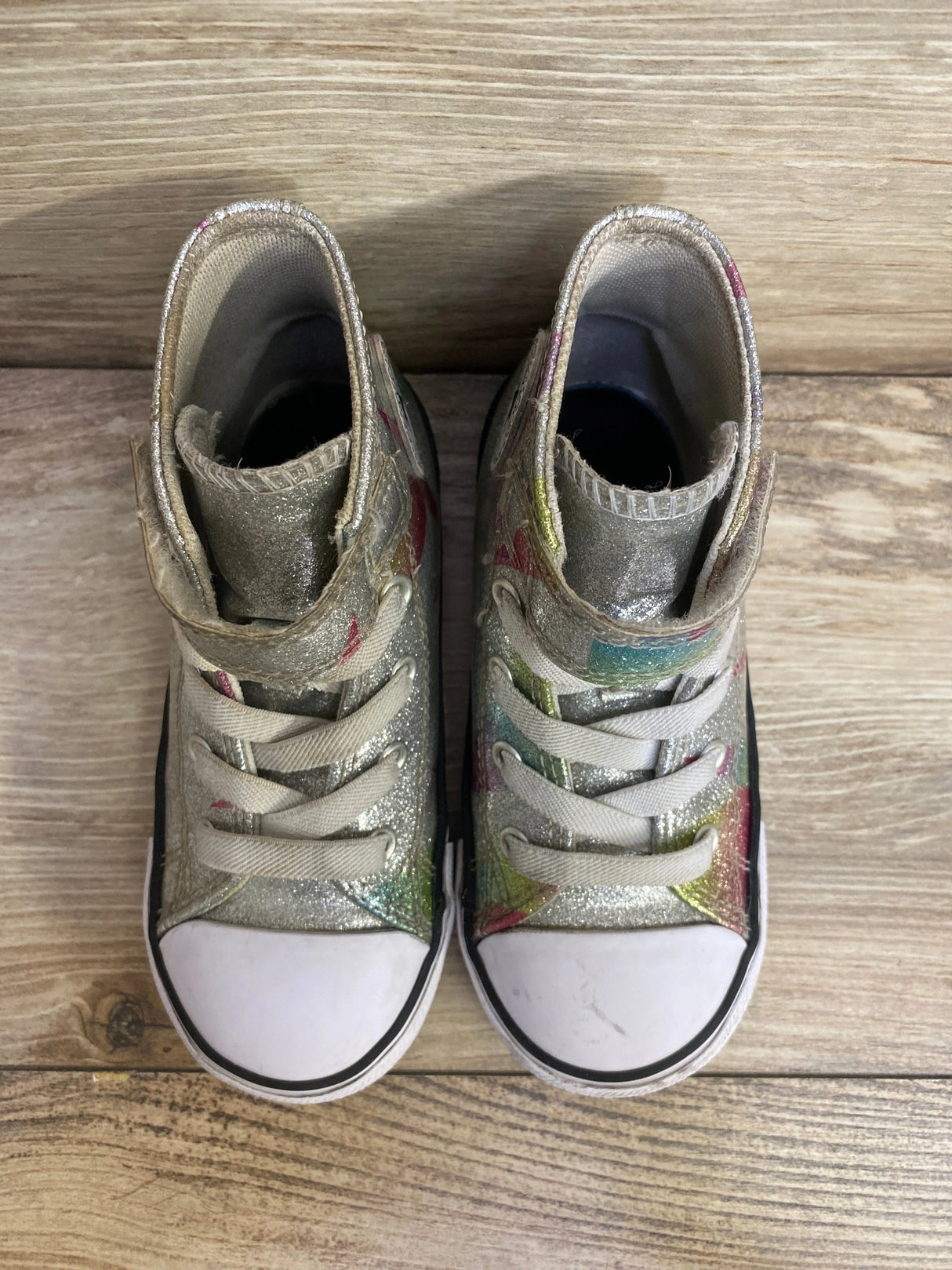 Converse Chuck Taylor All Star Easy-On Prism Glitter Silver Sz 9c