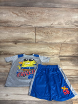 Spongebob Squarepants 2pc Active Shirt & Shorts Set Grey sz 5/6T
