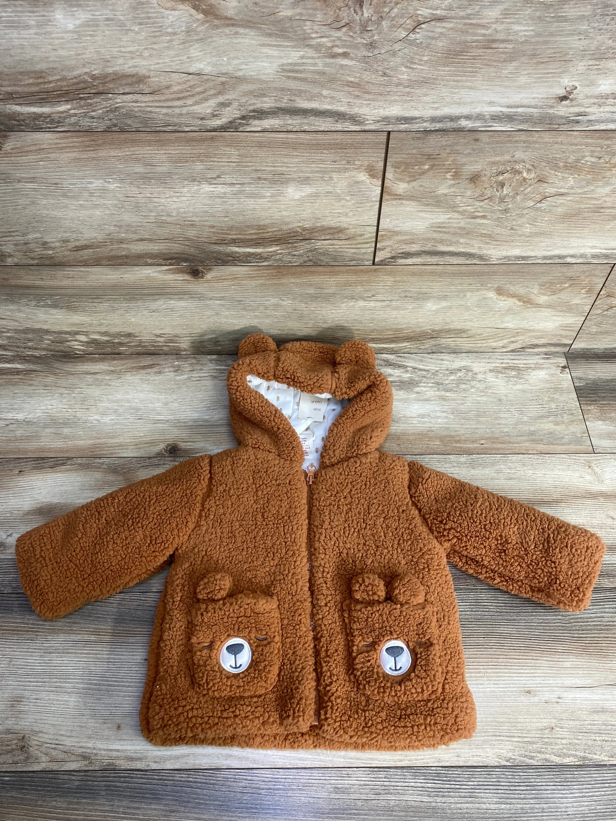 NEW First Wish Sherpa Llama Full Zip Jacket Brown sz 18m