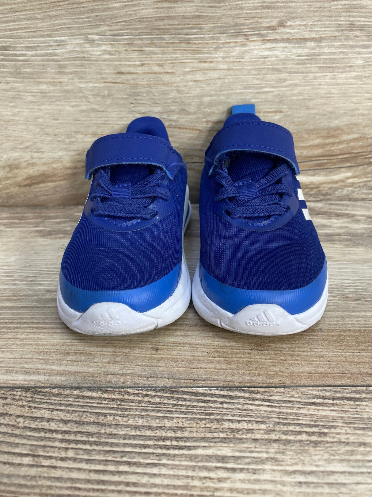 Adidas Fortarun Elastic Lace Top Strap 'Blue White' Sneakers sz 6c