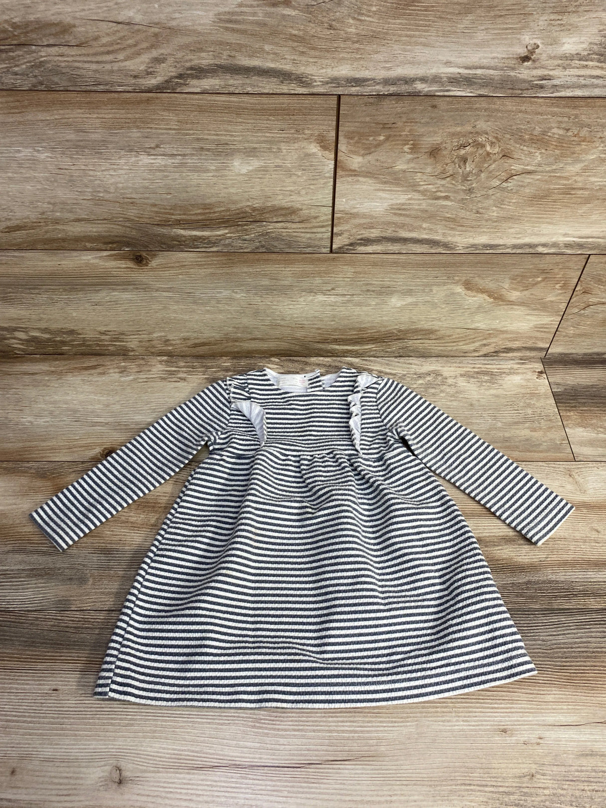 Zara Textured Striped Shirt White sz 18-24m