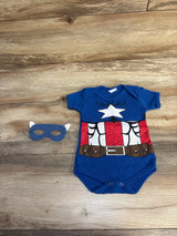 Captain America 2pc Bodysuit & Mask Set sz 0-3m