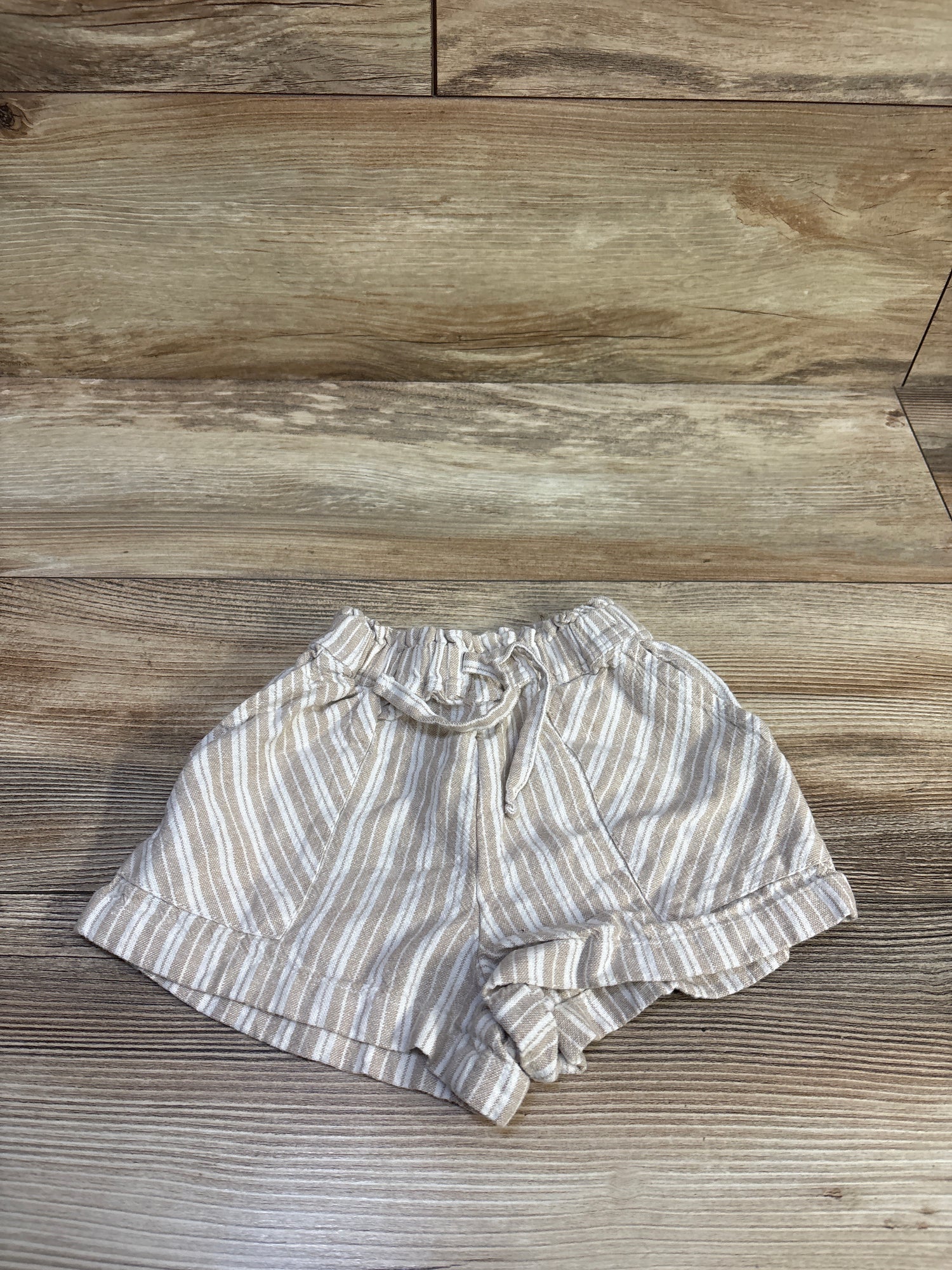 Nordstrom Striped Linen Shorts Beige sz 2T