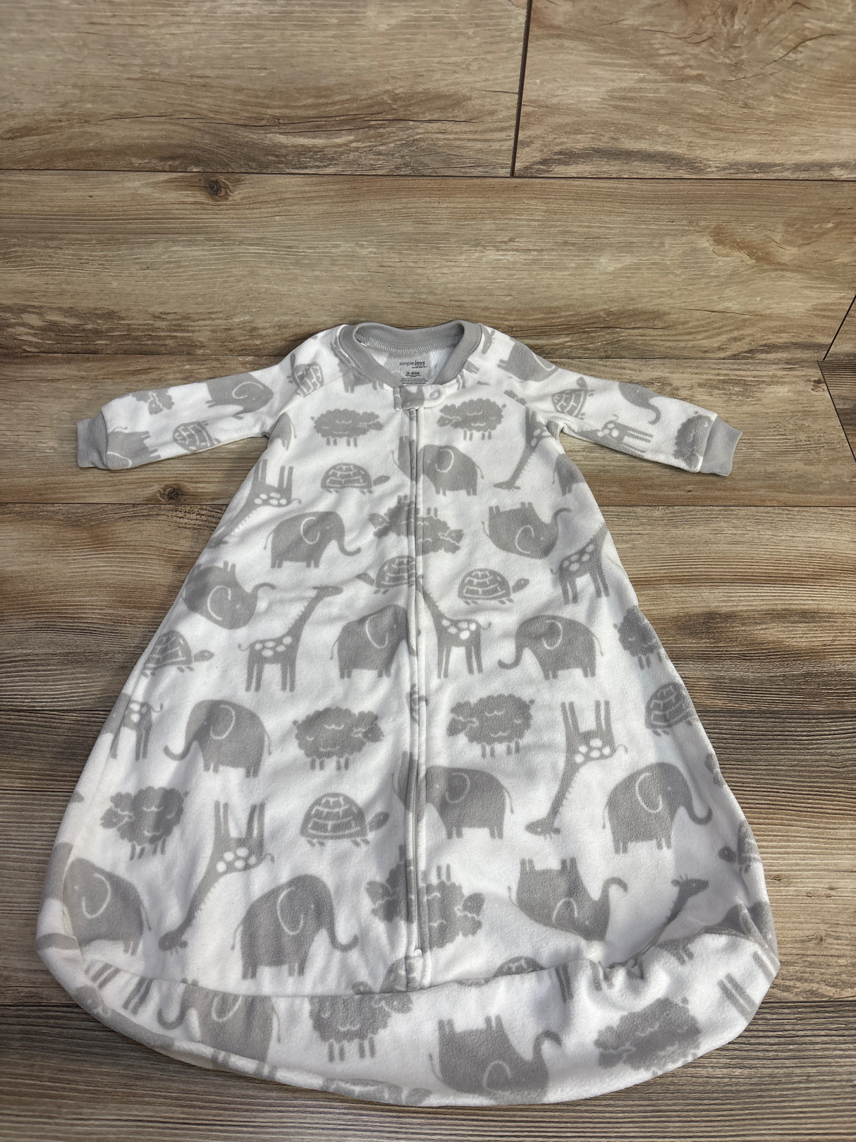 Simple Joys Elephant Fleece Sleep Bag White sz 3-6m