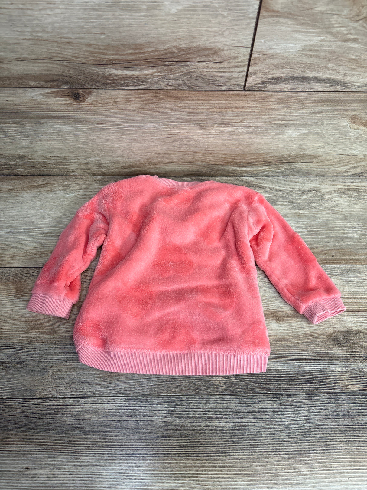 H&M Textured Plush Heart Sweatshirt Pink sz 9-12m