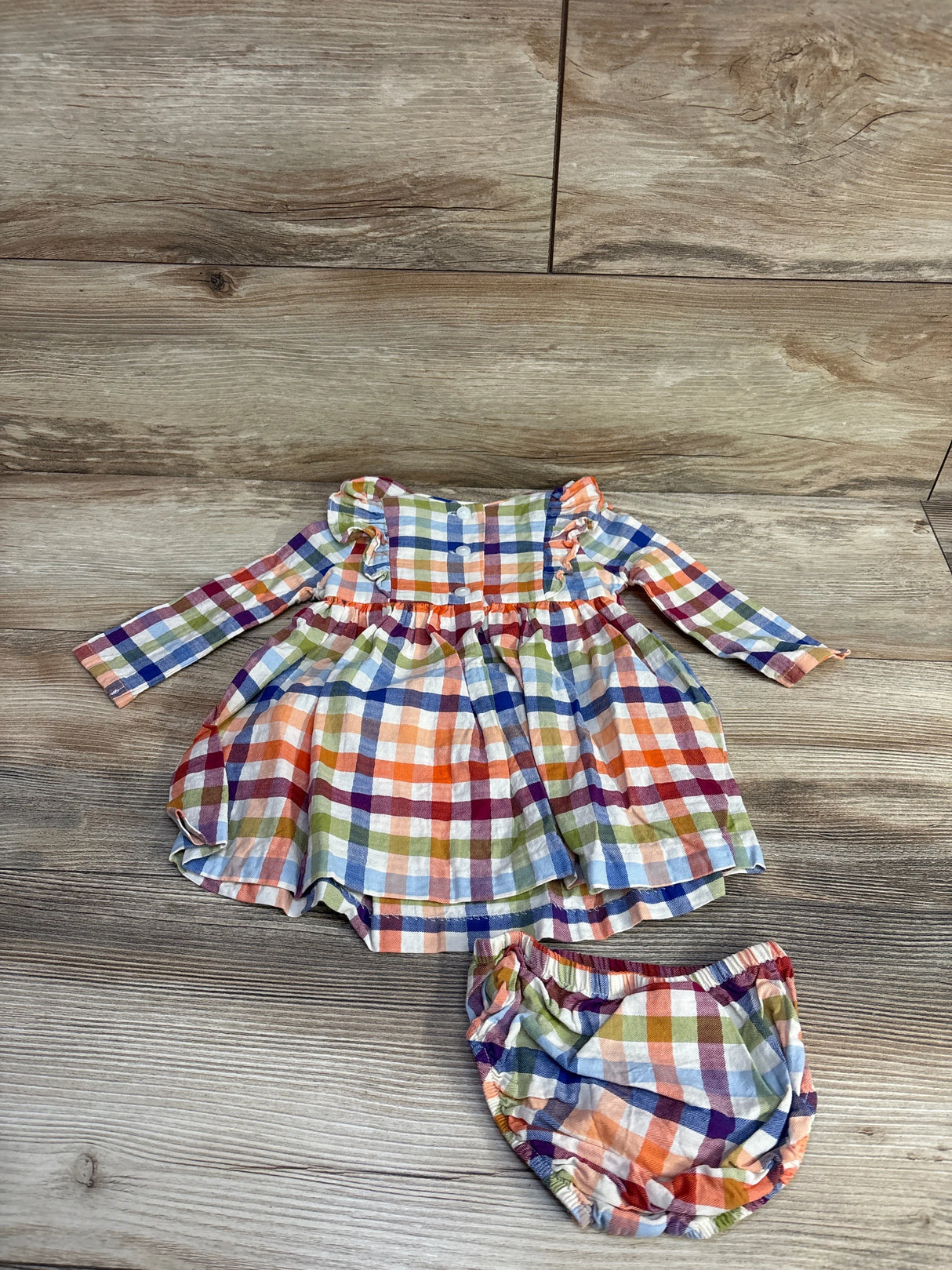 Bonnie Baby 2pc Plaid Pumpkin Dress Orange sz 6-9m - Me n Mommy To Be