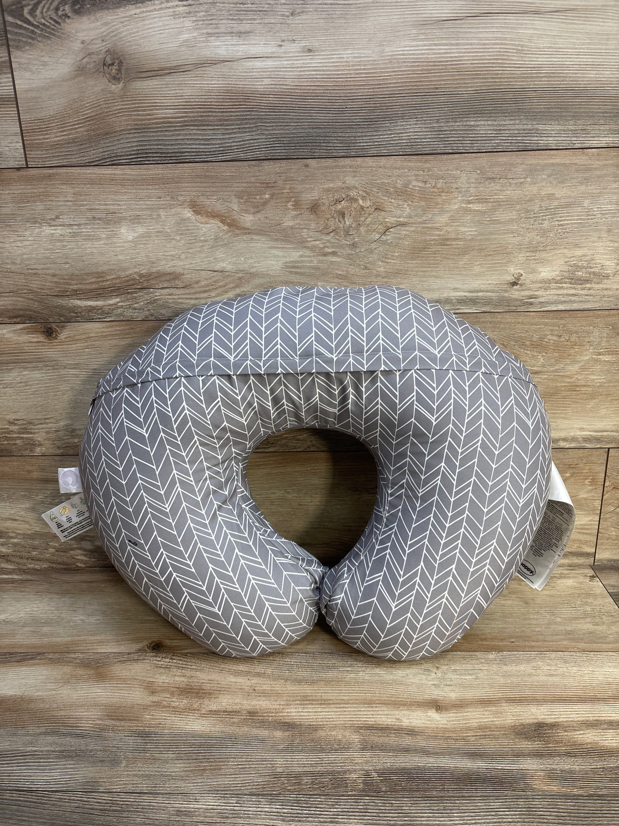 Boppy Nursing Pillow with Grey Chevron Slipcover