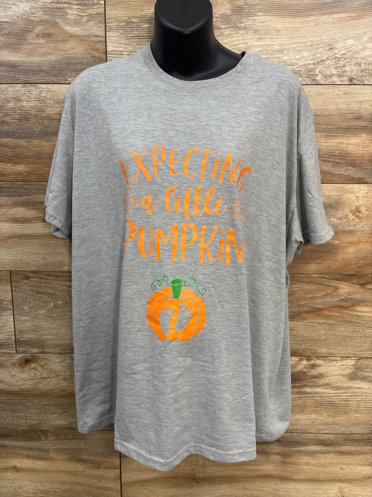 Expecting A Little Pumpkin Maternity Shirt Grey sz XXL
