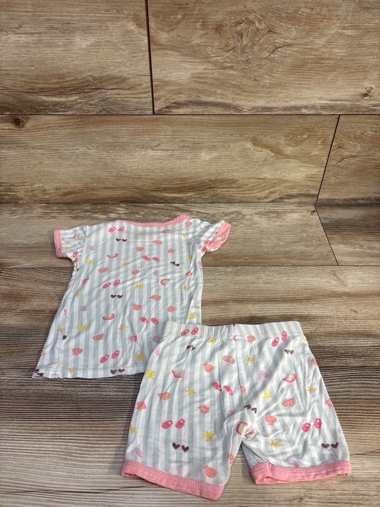 Milkberry 2pc Bamboo Striped Pajama Set Mint sz 18m