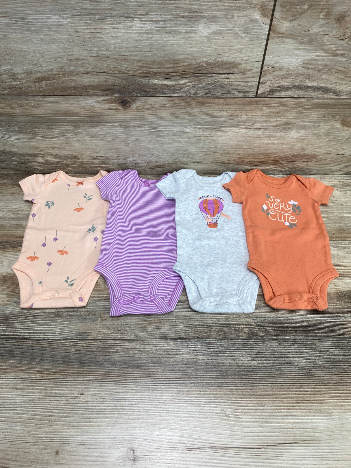 Carter's 4pk Bodysuits Grey sz Newborn