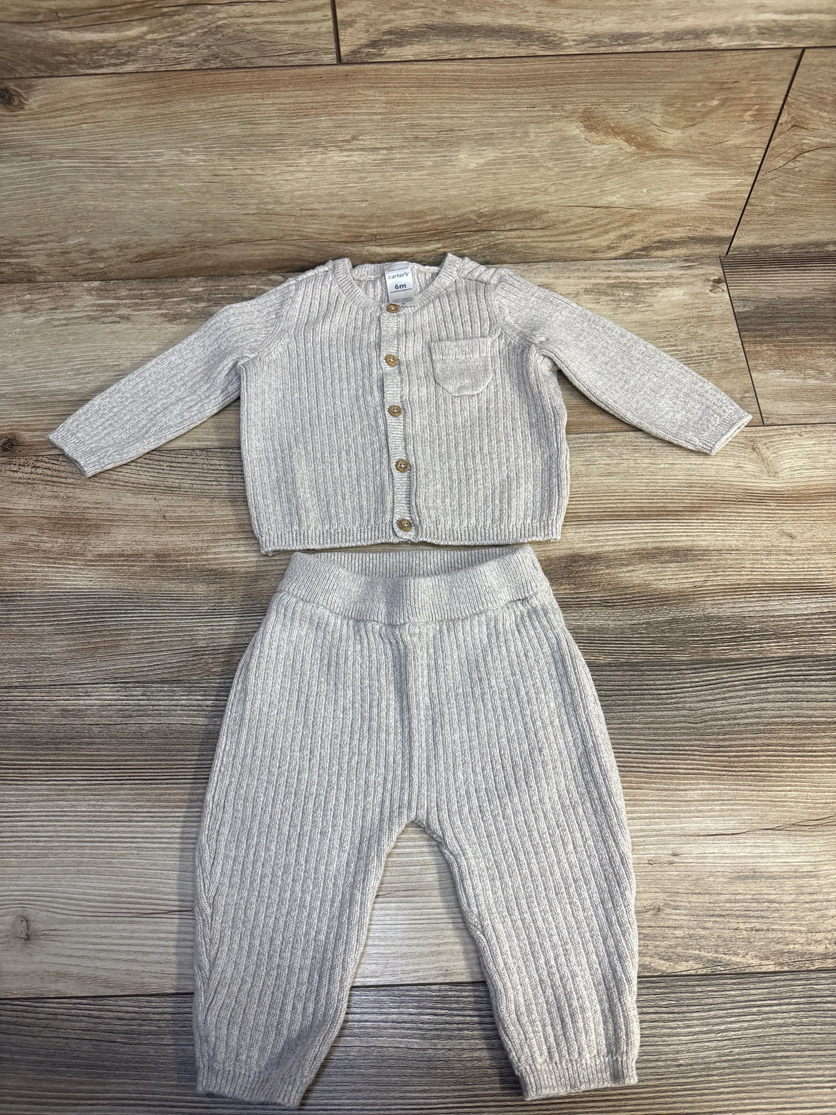 Carter's 2pc Cardigan Sweater & Pant Set Oatmeal sz 6m