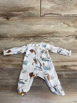 Carter's Animal Print Sleeper White sz Newborn