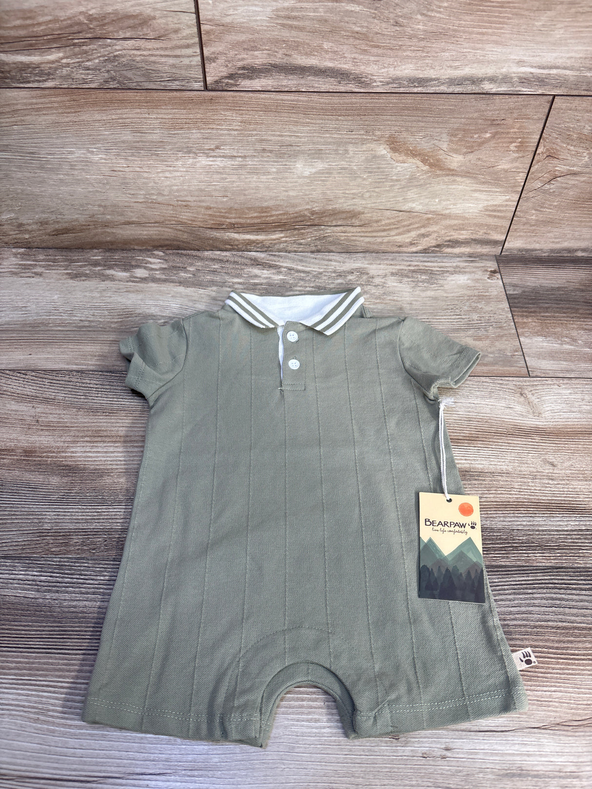 NEW Bearpaw Polo Shortie Romper Green sz 3/6m
