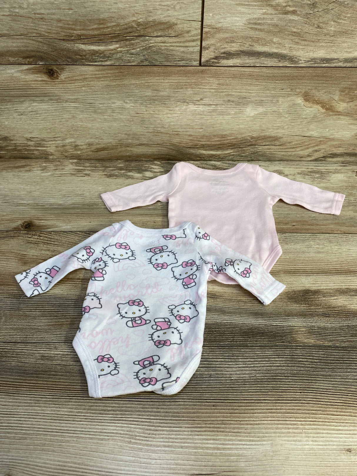 Hello Kitty 2pk Long Sleeve Bodysuits Pink/White sz Newborn