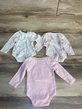 Disney Baby 3pk Long Sleeve Winnie The Pooh Bodysuit Set Pink sz 3-6m