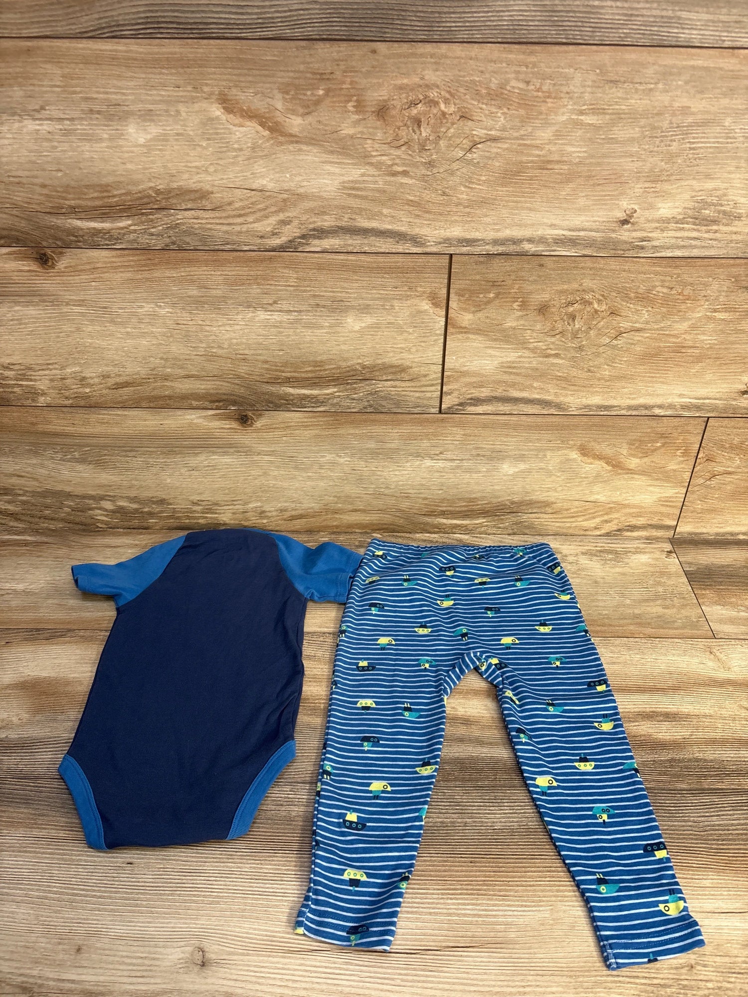 Okie Dokie 2pc Daddy's First Mate Bodysuit & Pants Set Blue sz 24m