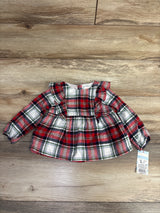 NEW Cat & Jack Plaid Ruffled Dress Red sz 18m