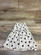 H&M Polka Dot Print Cotton Sleeveless Dress Beige sz 3/4T