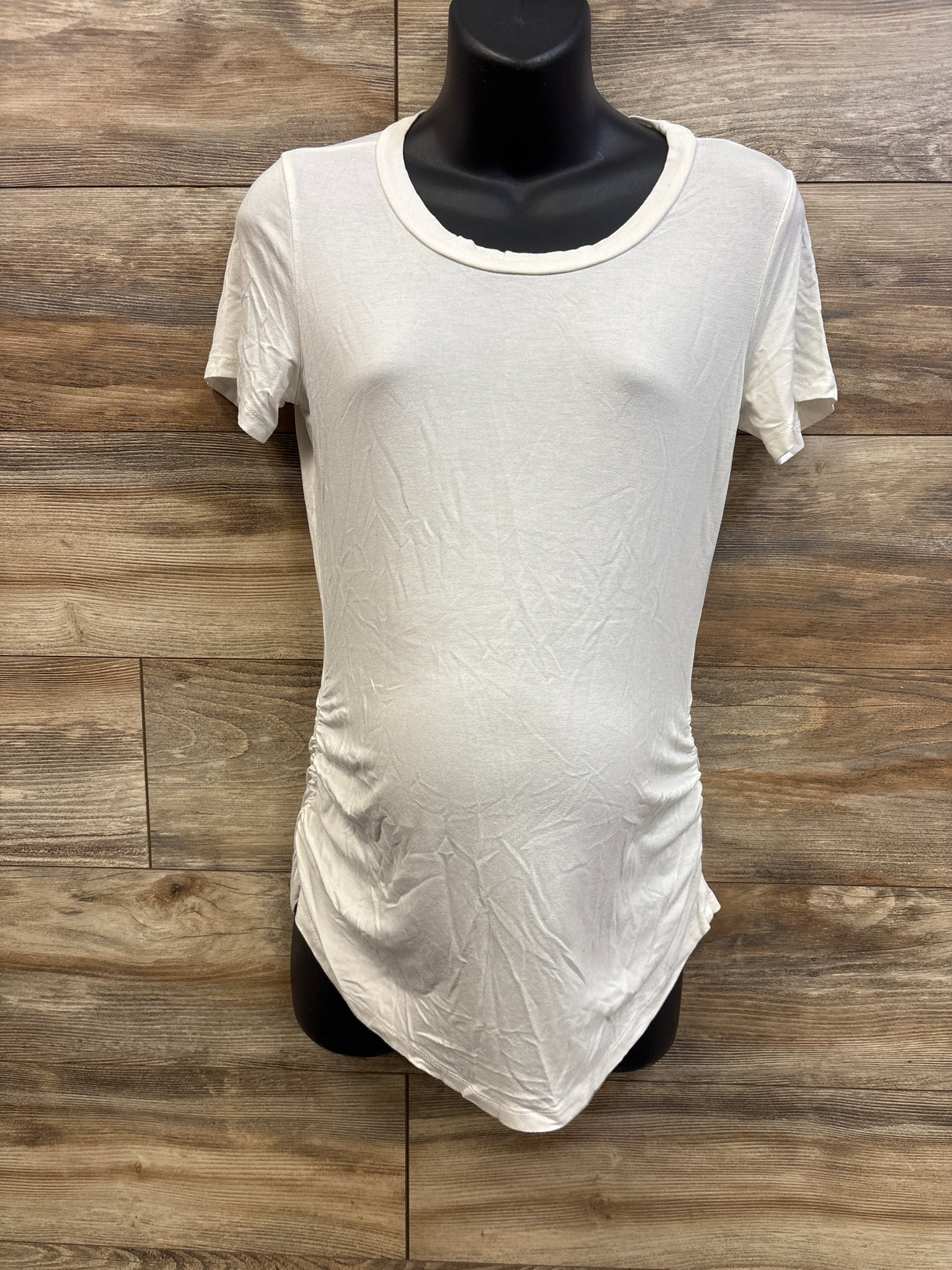 Maternity Vibes Ruched Shirt White sz Medium