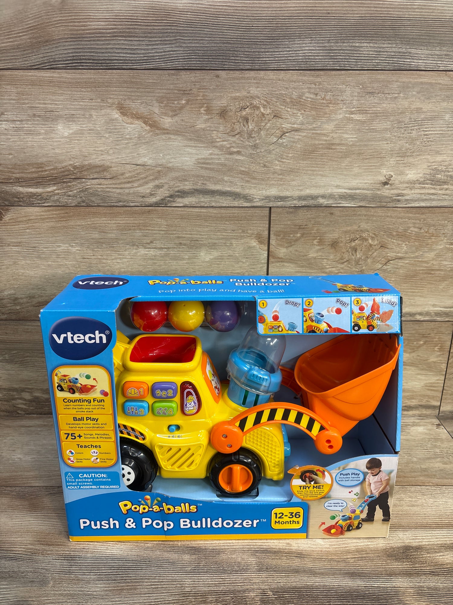NEW VTech Pop-a-Balls Push and Pop Bulldozer