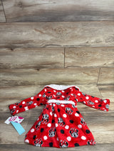 NEW Disney Junior Minnie Mouse Bath Robe Red sz 2/3T