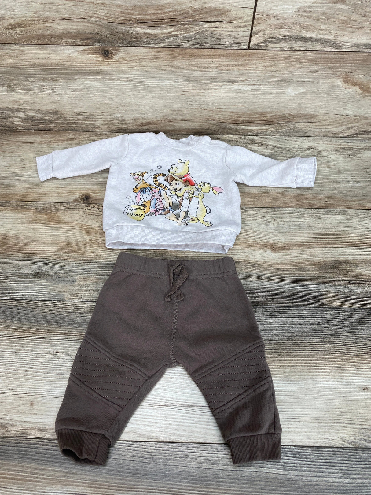 Disney Baby 2pc Winnie The Pooh Sweatshirt Set Oatmeal sz 0-3m