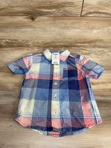 NEW Oshkosh Plaid Button Up Shirt Blue sz 3T