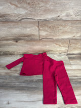 Koala Kids 2pc Thermal Ruffle Shirt % Pants Set Red sz 12m