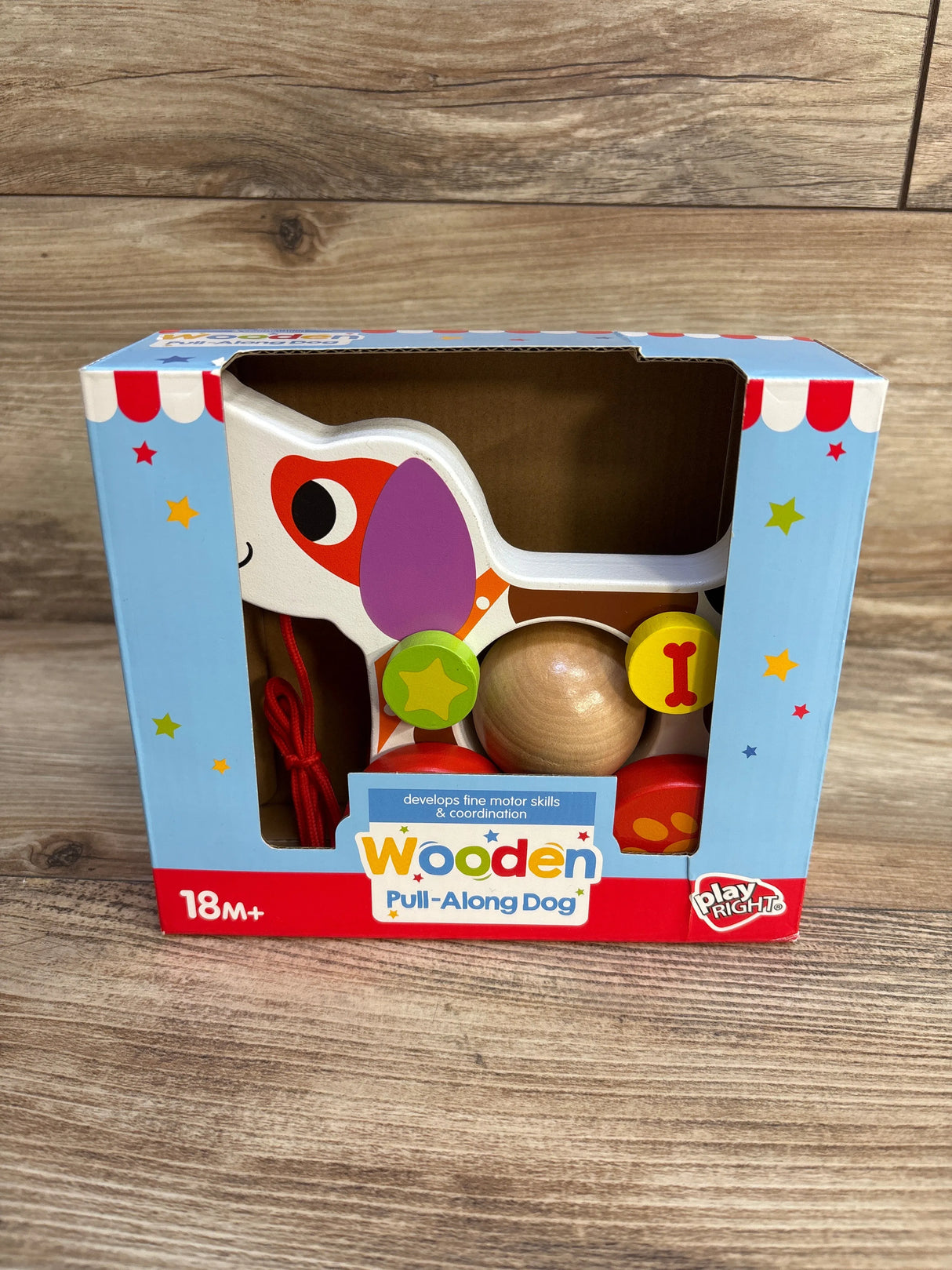 NEW Playright Wooden Pull-Along Dog - Me n Mommy To Be