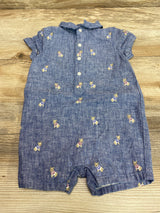 Janie and Jack Frenchie Oxford 1pc Romper Blue sz 3-6m