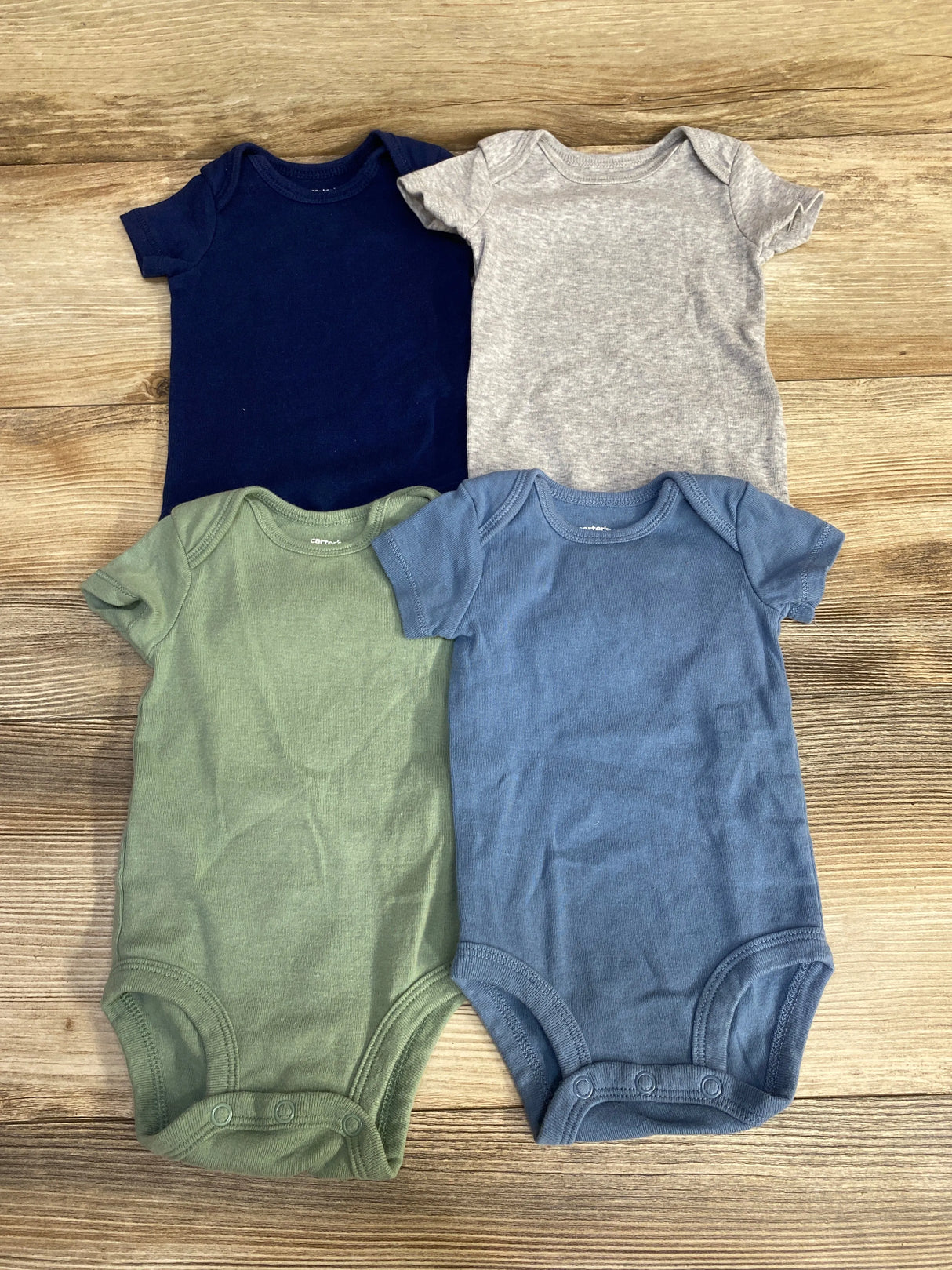 Carter's 4pk Solids Short Sleeve Bodysuits sz 3m