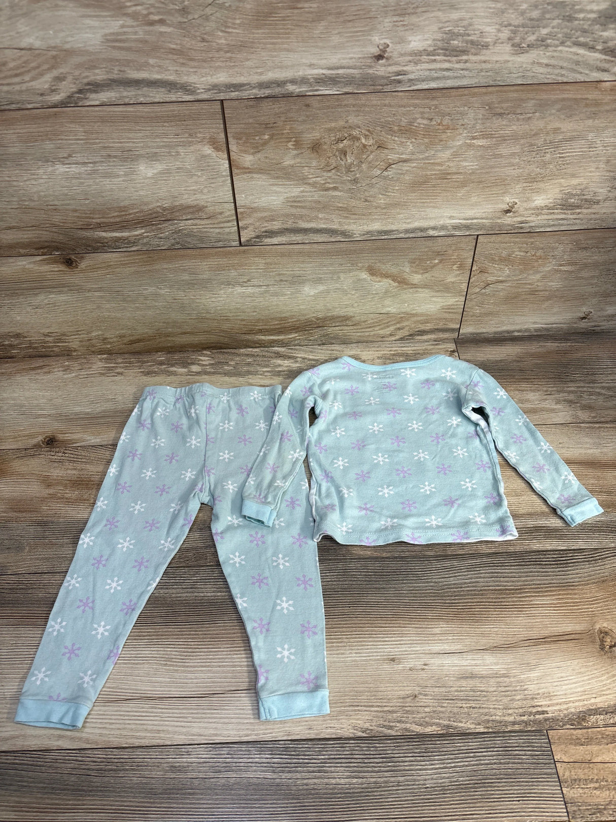 Disney Frozen 2pc Snowflake Print Pajama Set Mint sz 4T