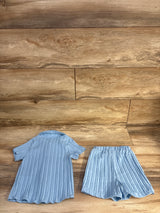 Shein 2pc Button-Up Shirt & Shorts Set Blue sz 3-4T