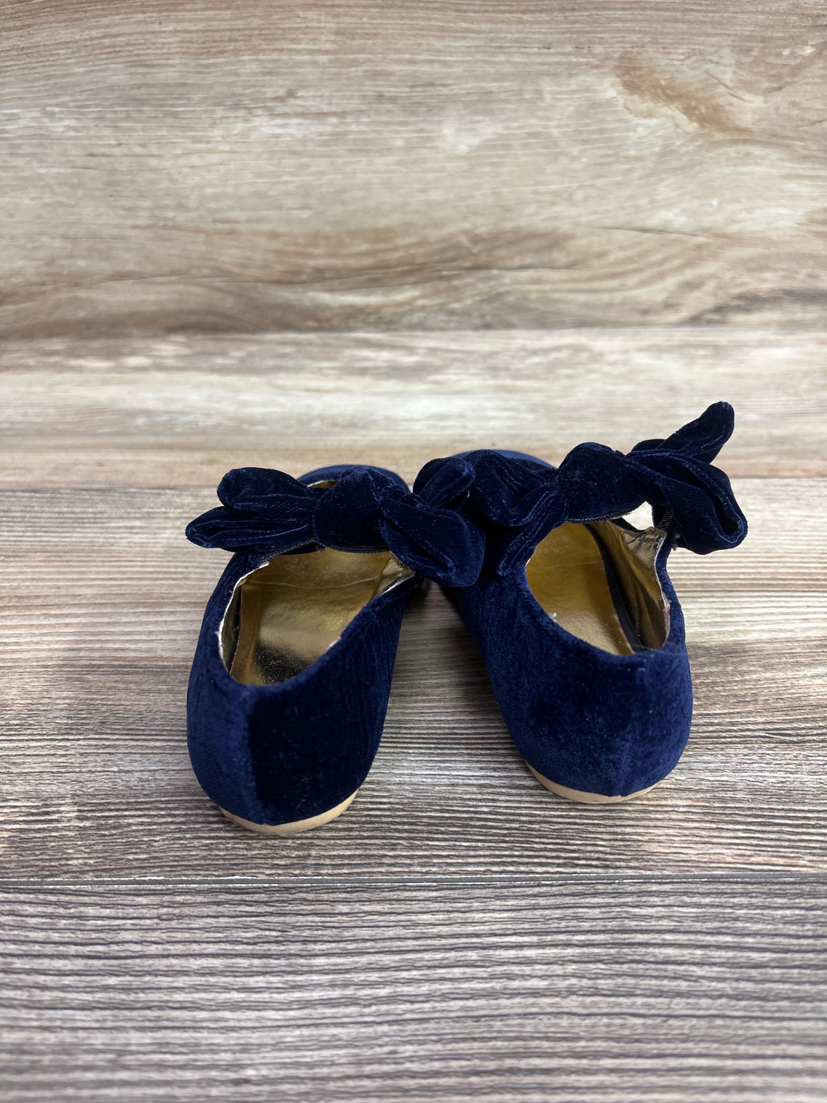 Janie & Jack Velvet Bow Ballet Flats Navy sz 7c
