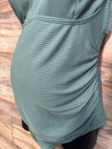NEW Cupshe Maternity Ribbed Tie-Back 1pc Swimsuit Green sz Large