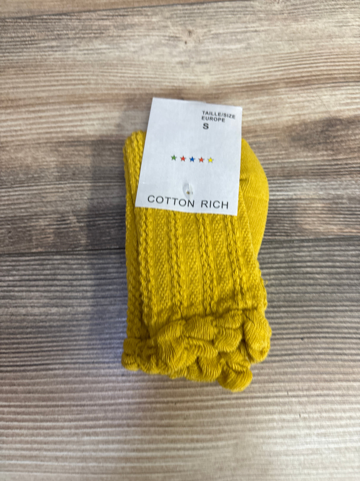 NEW Cotton Rich Socks Yellow sz Small