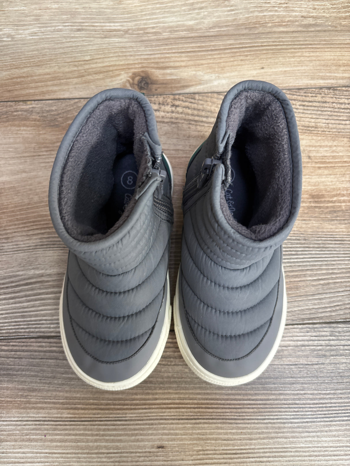 Cat & Jack Ainsley Zipper Boots Grey sz 8c