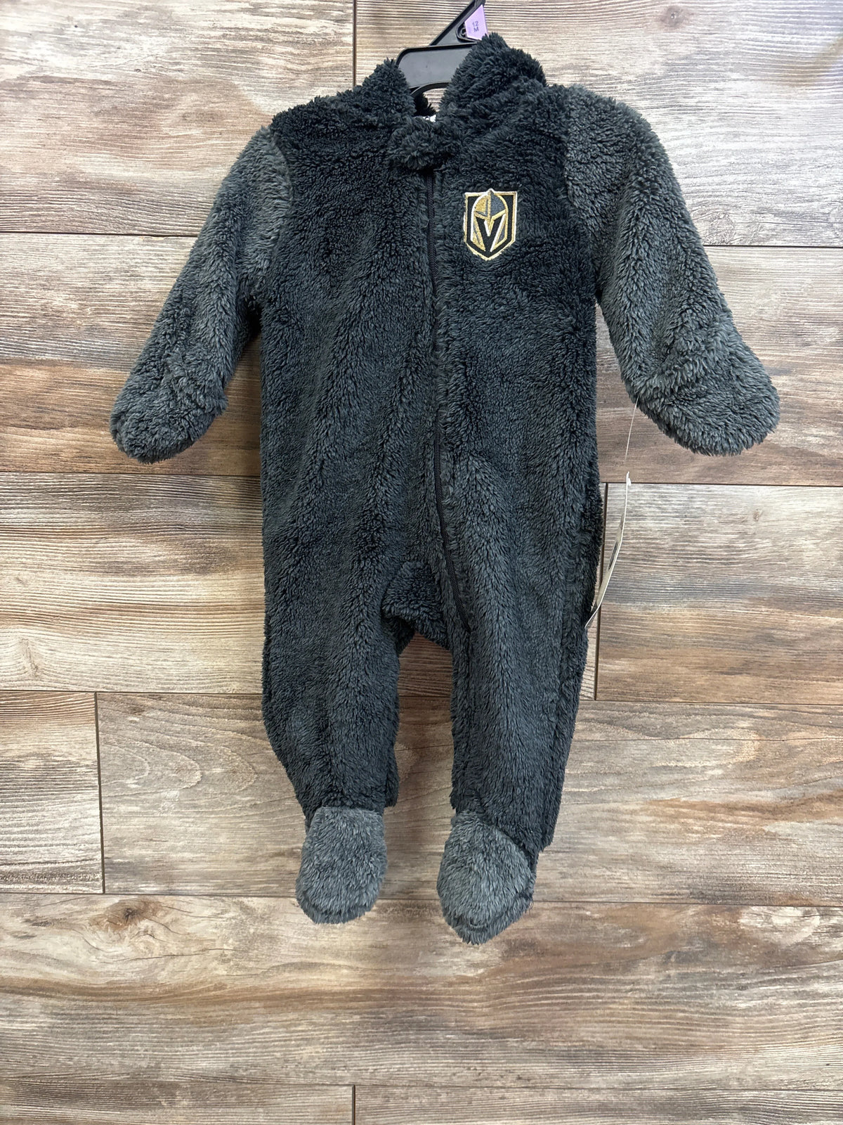 NEW NHL Golden Knights Napping Teddy Fleece Bunting Grey sz 3/6m