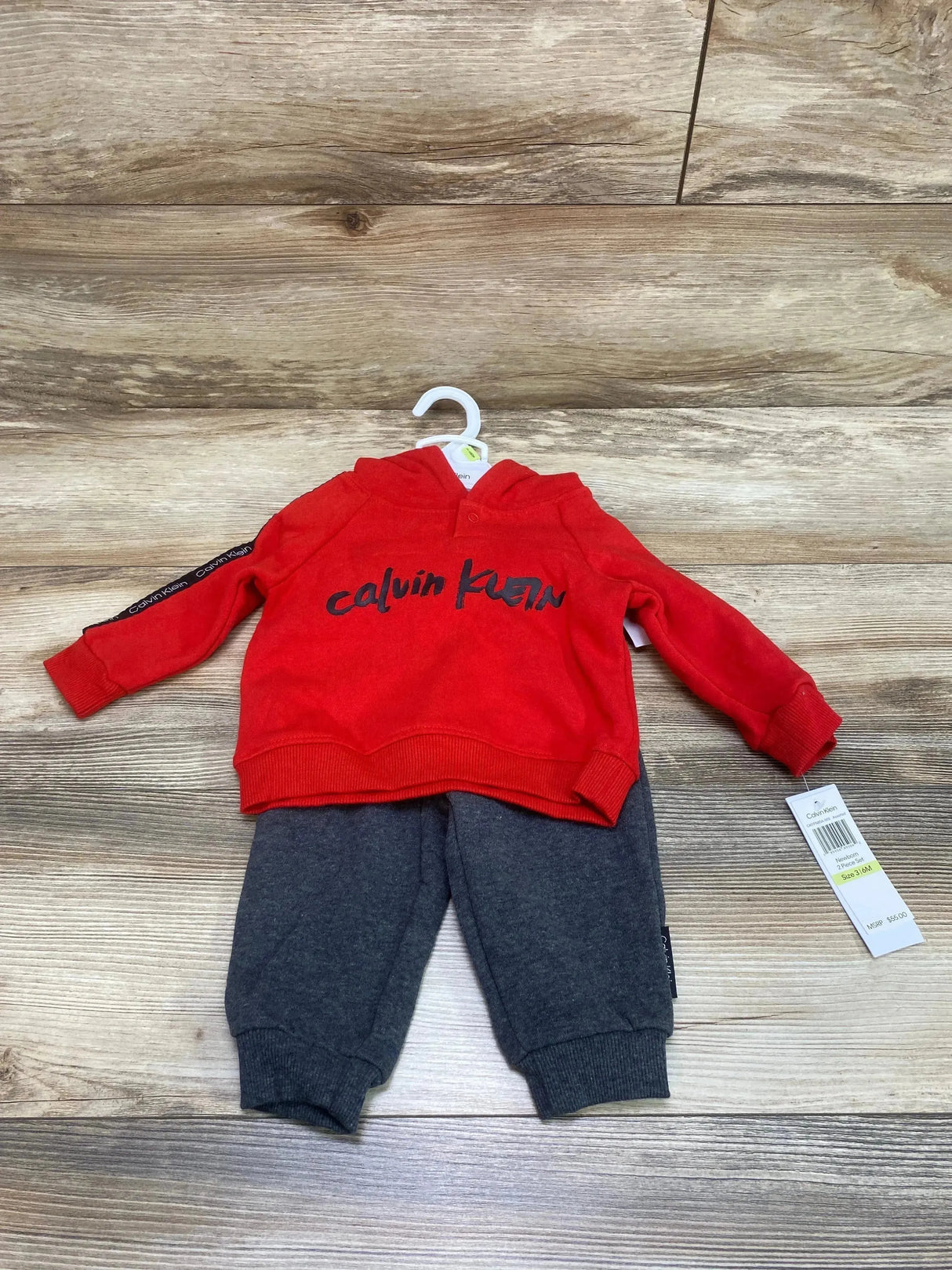 NEW Calvin Klein 2pc Sweatshirt & Joggers Set Red sz 3-6m