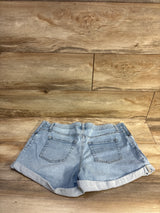 Isabel Maternity Side Panel Midi Denim Shorts Blue sz 12/Large