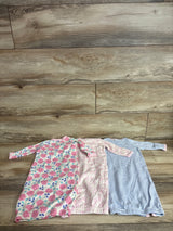 Touched By Nature 3pk Organic Side-Snap Sleep Gowns Pink sz 0-6m