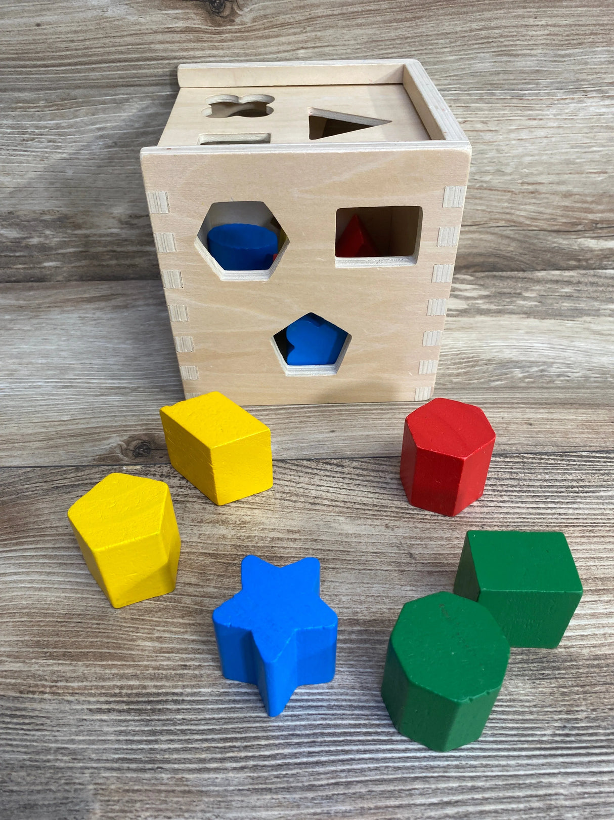 Melissa & Doug Wooden Shape Sorting Cube