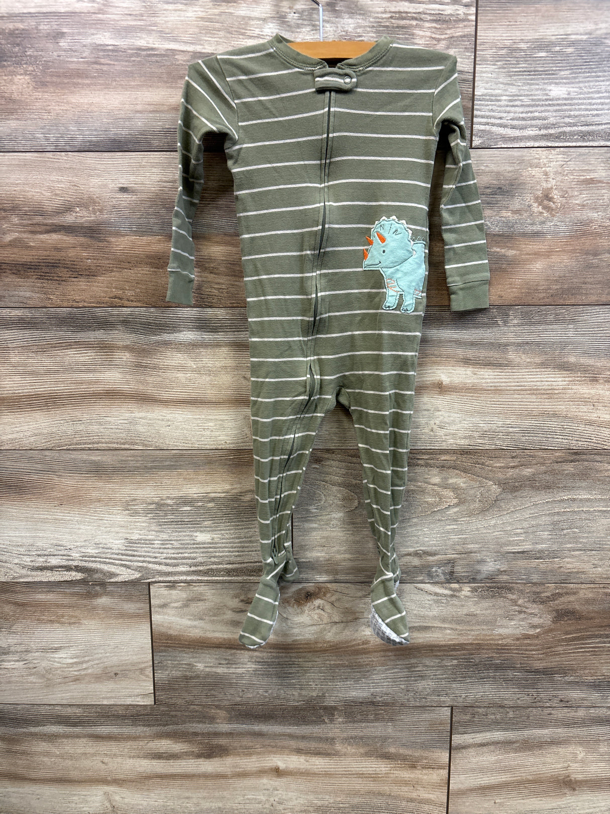 Carter's Striped Sleeper Green sz 24m