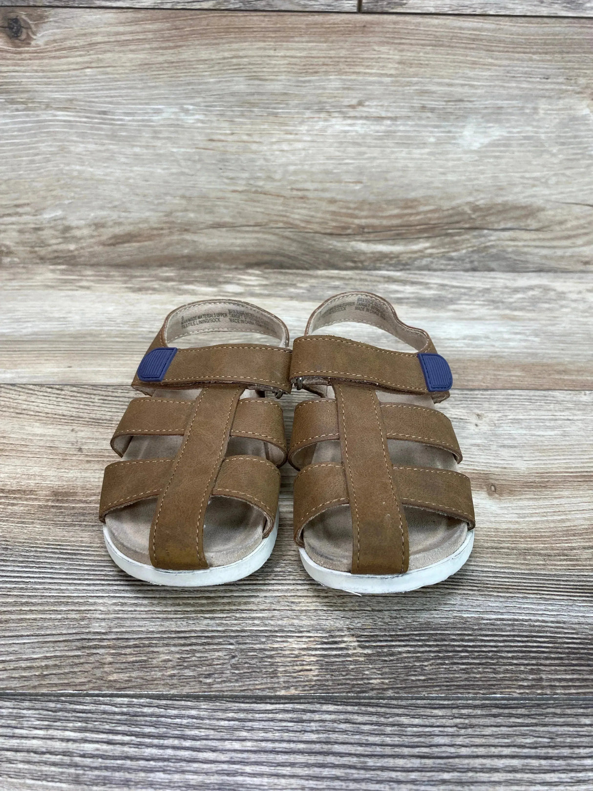 Cat & Jack Bryson Fisherman Sandals Brown sz 9c