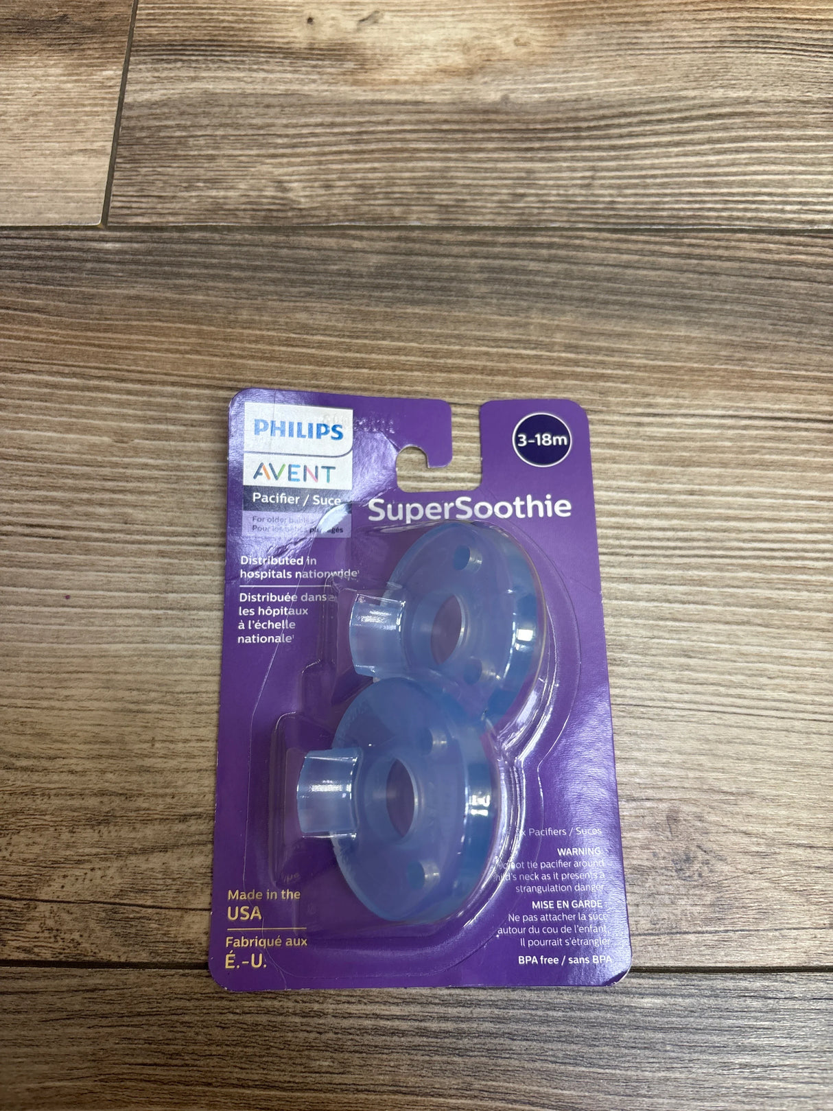 NEW Philips Avent 2pk Super Soothie Blue Pacifier 3m+